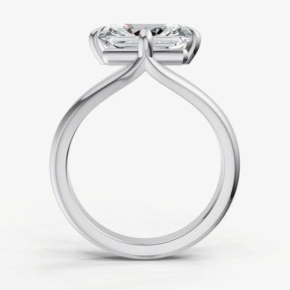 Emerald Split Band Engagement Ring