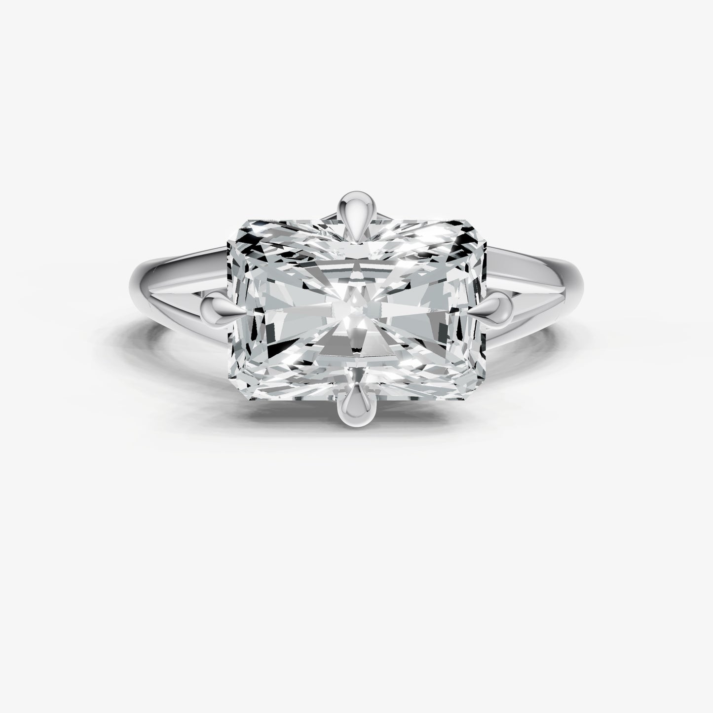 Emerald Split Band Engagement Ring