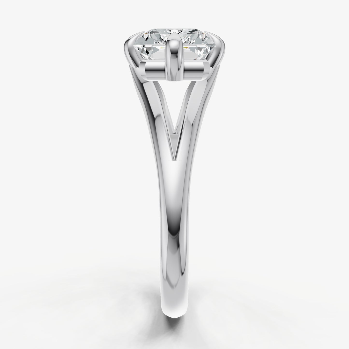 Emerald Split Band Engagement Ring