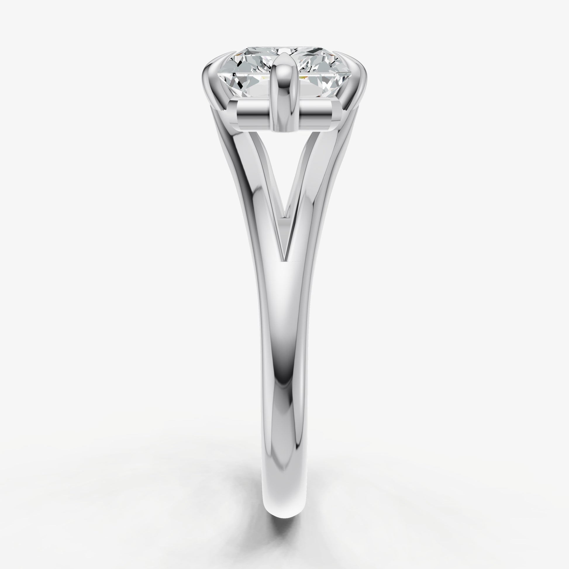 Emerald Split Band Engagement Ring