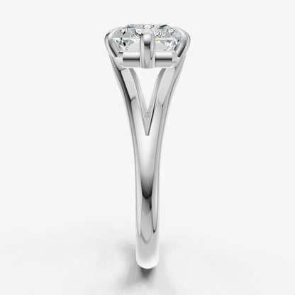 Emerald Split Band Engagement Ring