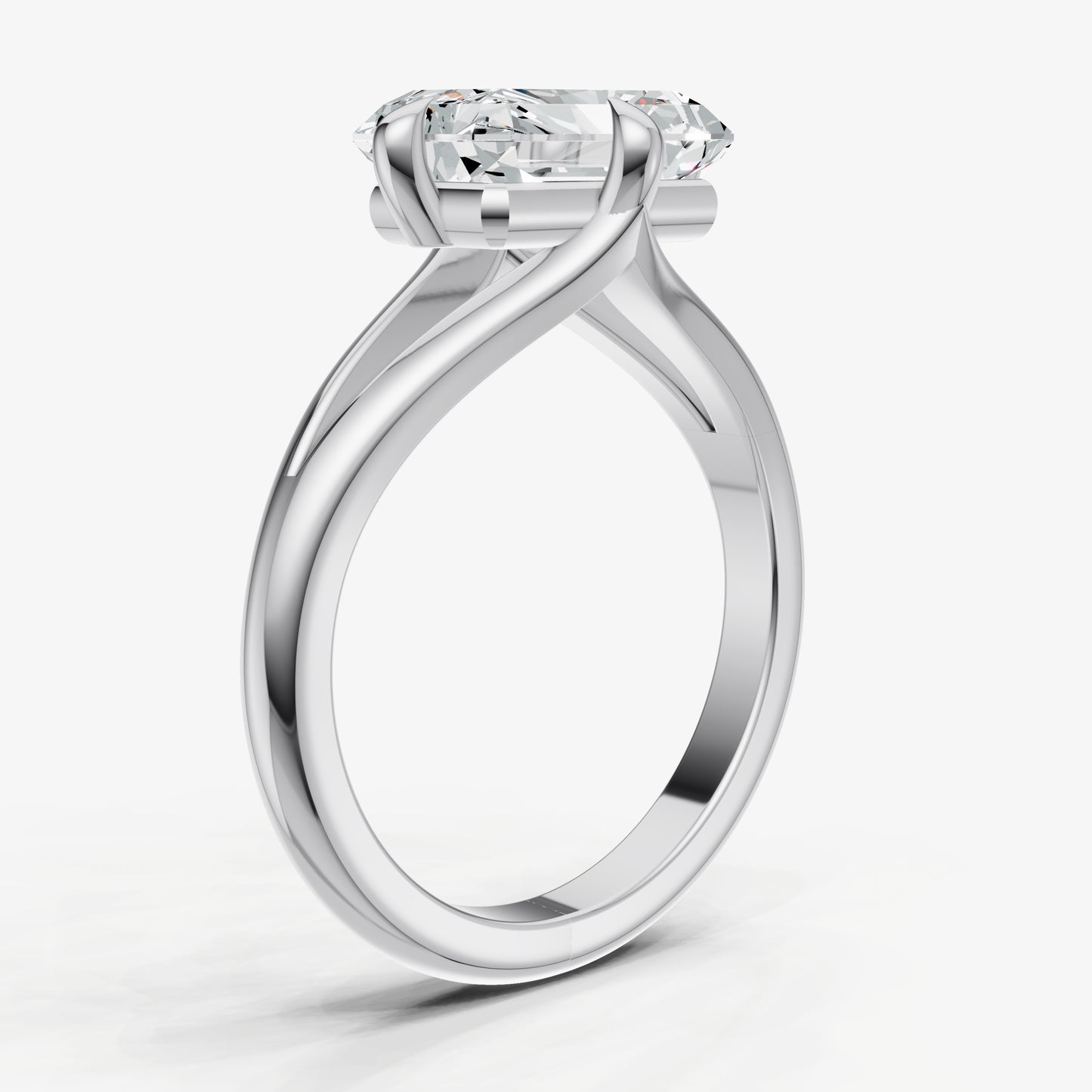 Emerald Split Band Engagement Ring