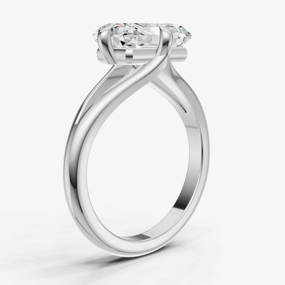 Emerald Split Band Engagement Ring