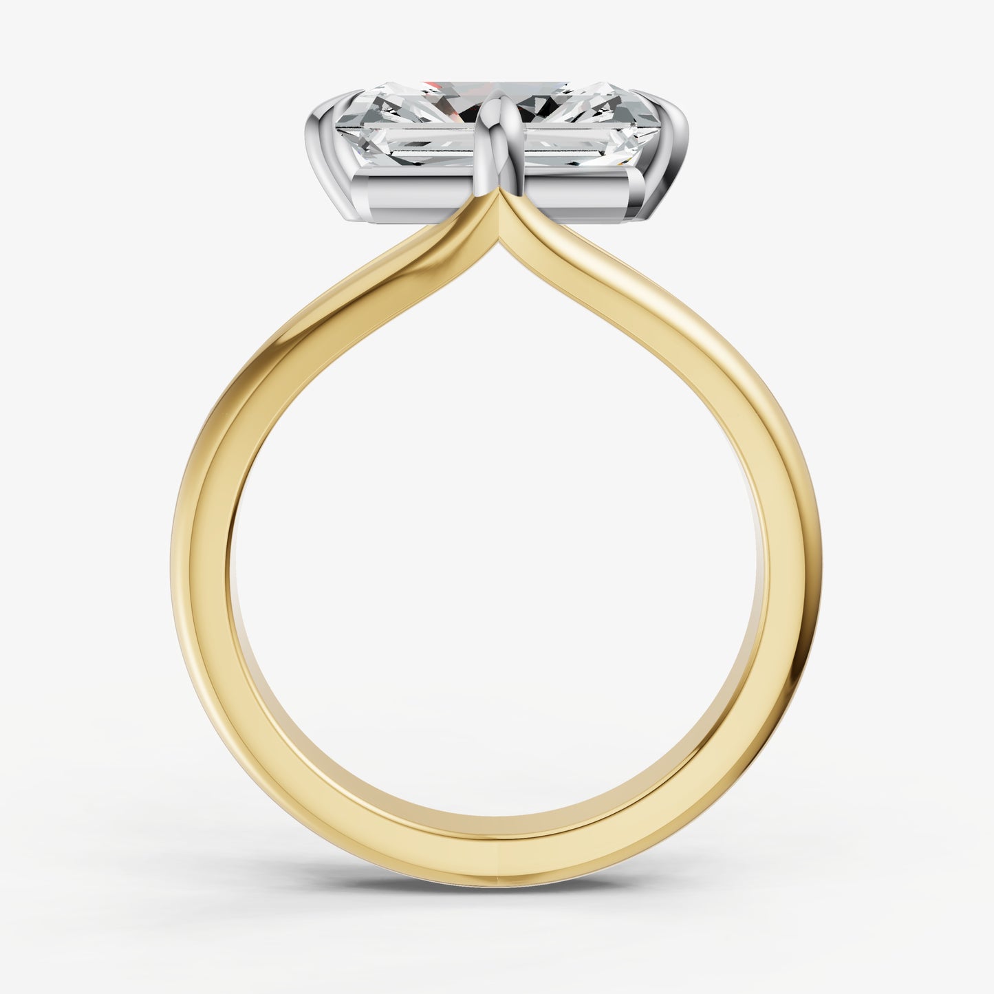 Emerald Split Band Engagement Ring