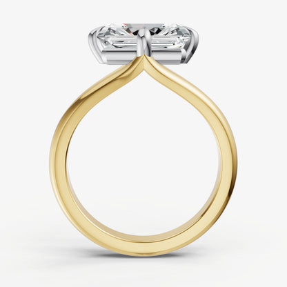 Emerald Split Band Engagement Ring