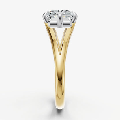 Emerald Split Band Engagement Ring