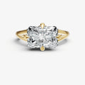 Emerald Split Band Engagement Ring