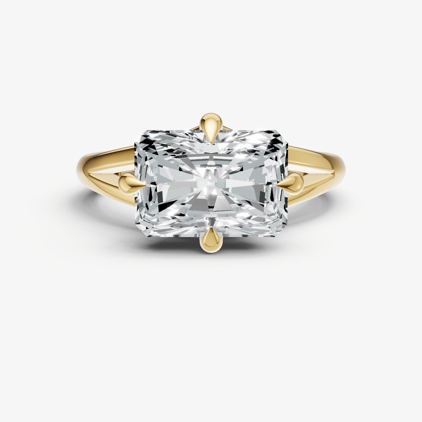 Emerald Split Band Engagement Ring
