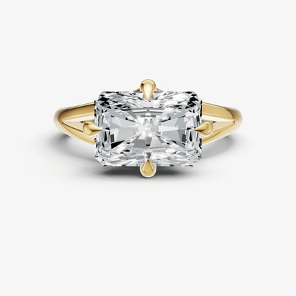 Emerald Split Band Engagement Ring