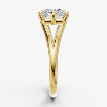 Emerald Split Band Engagement Ring