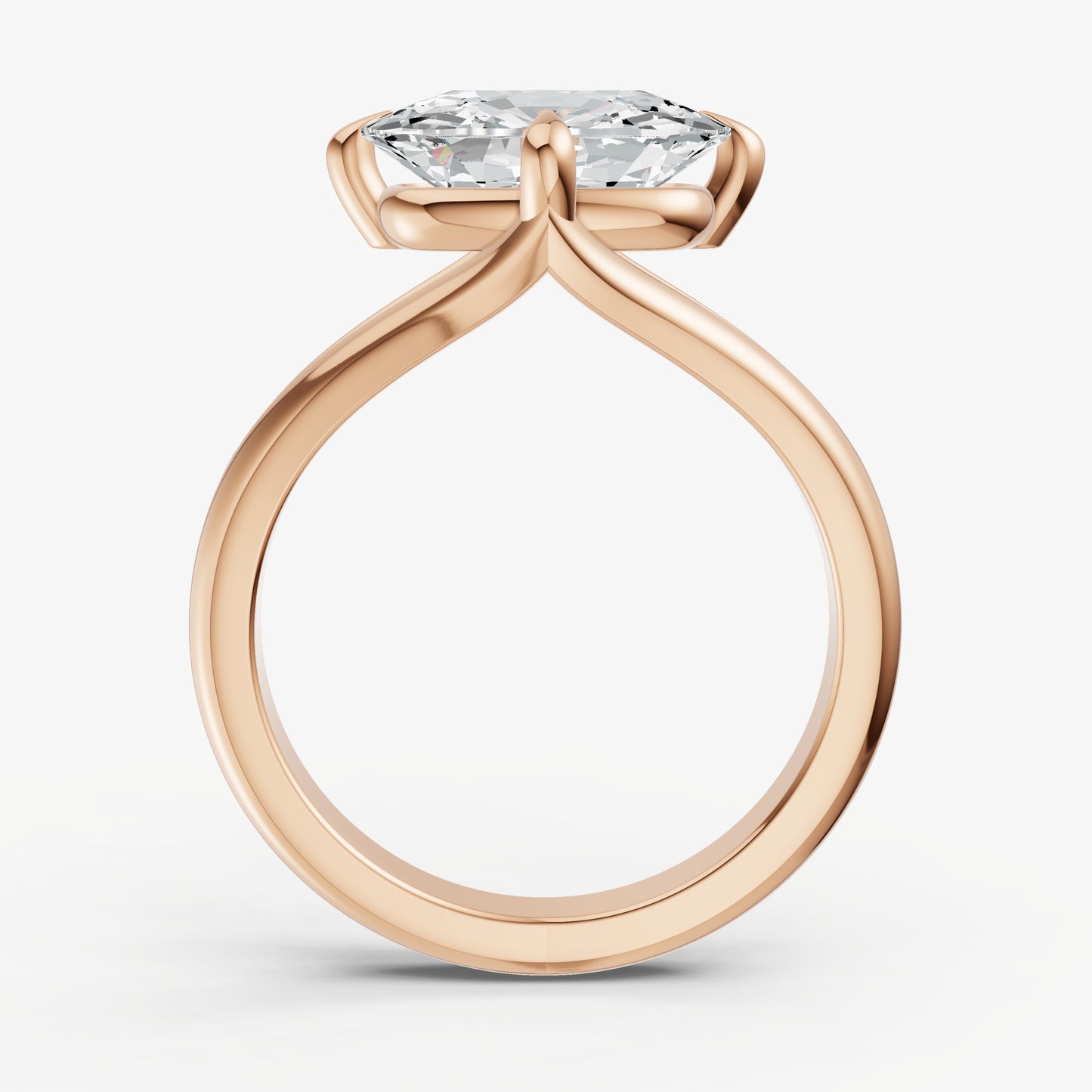 Elongated Cushion Split Band Engagement Ring