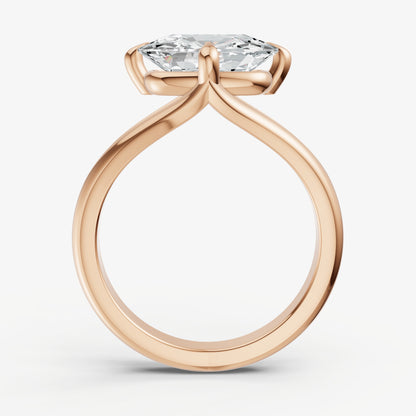 Elongated Cushion Split Band Engagement Ring