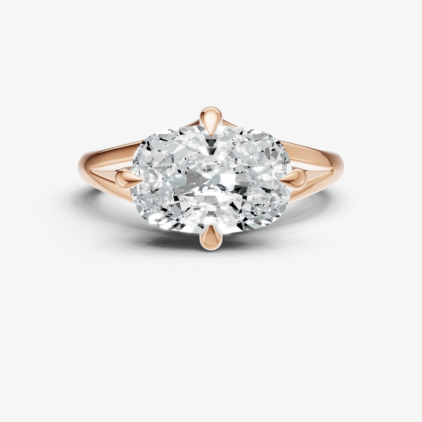 Elongated Cushion Split Band Engagement Ring