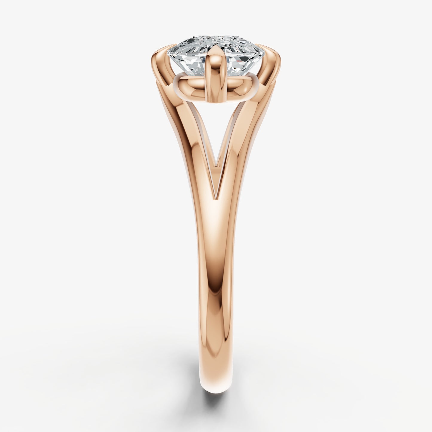 Elongated Cushion Split Band Engagement Ring