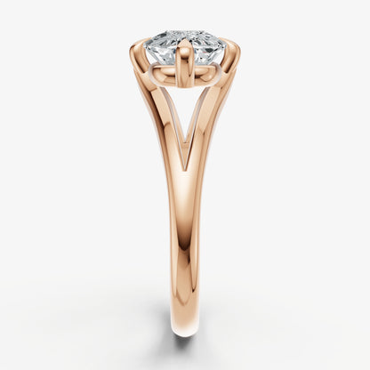 Elongated Cushion Split Band Engagement Ring