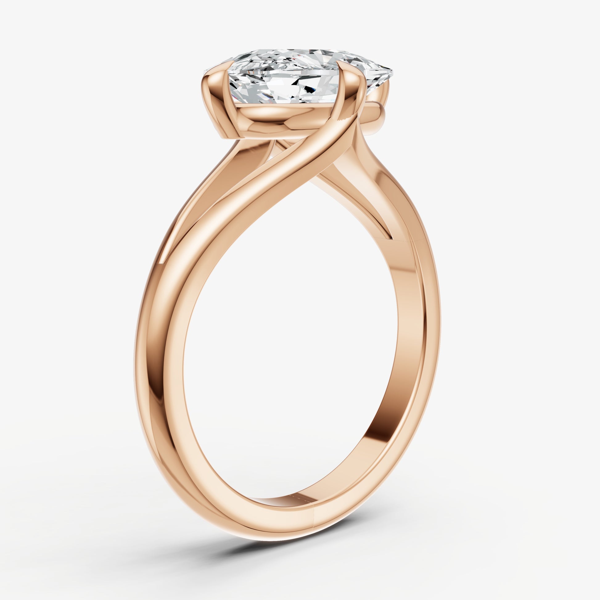 Elongated Cushion Split Band Engagement Ring