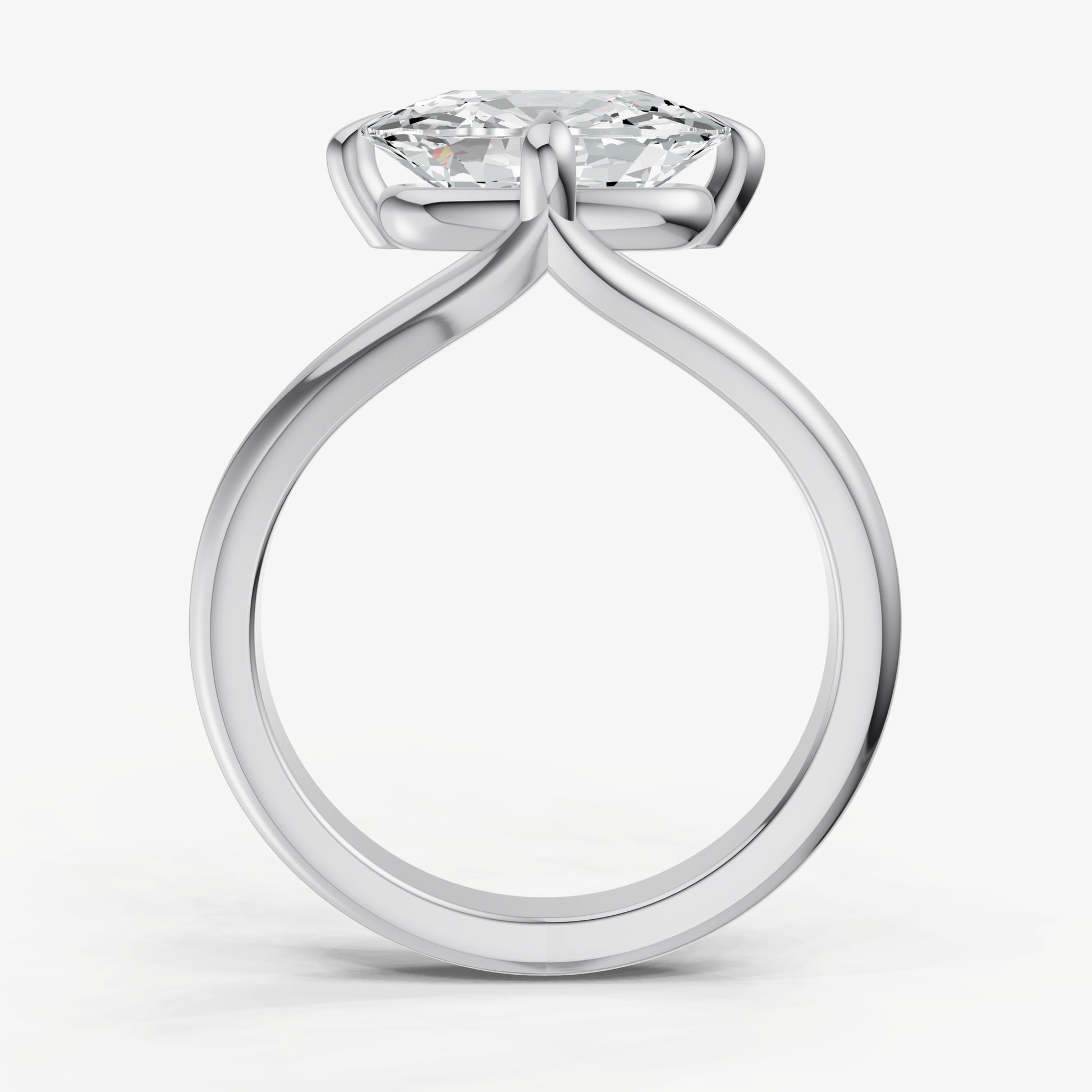 Elongated Cushion Split Band Engagement Ring
