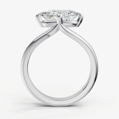 Elongated Cushion Split Band Engagement Ring