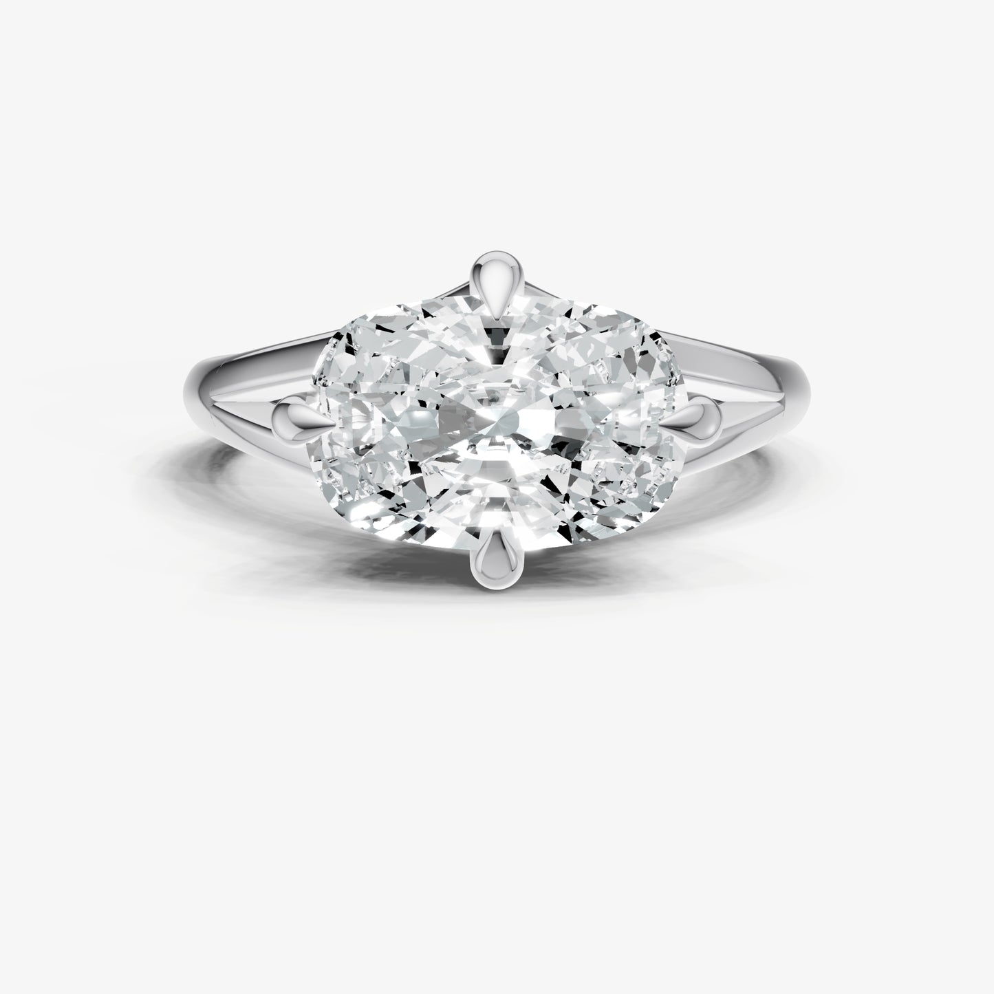 Elongated Cushion Split Band Engagement Ring