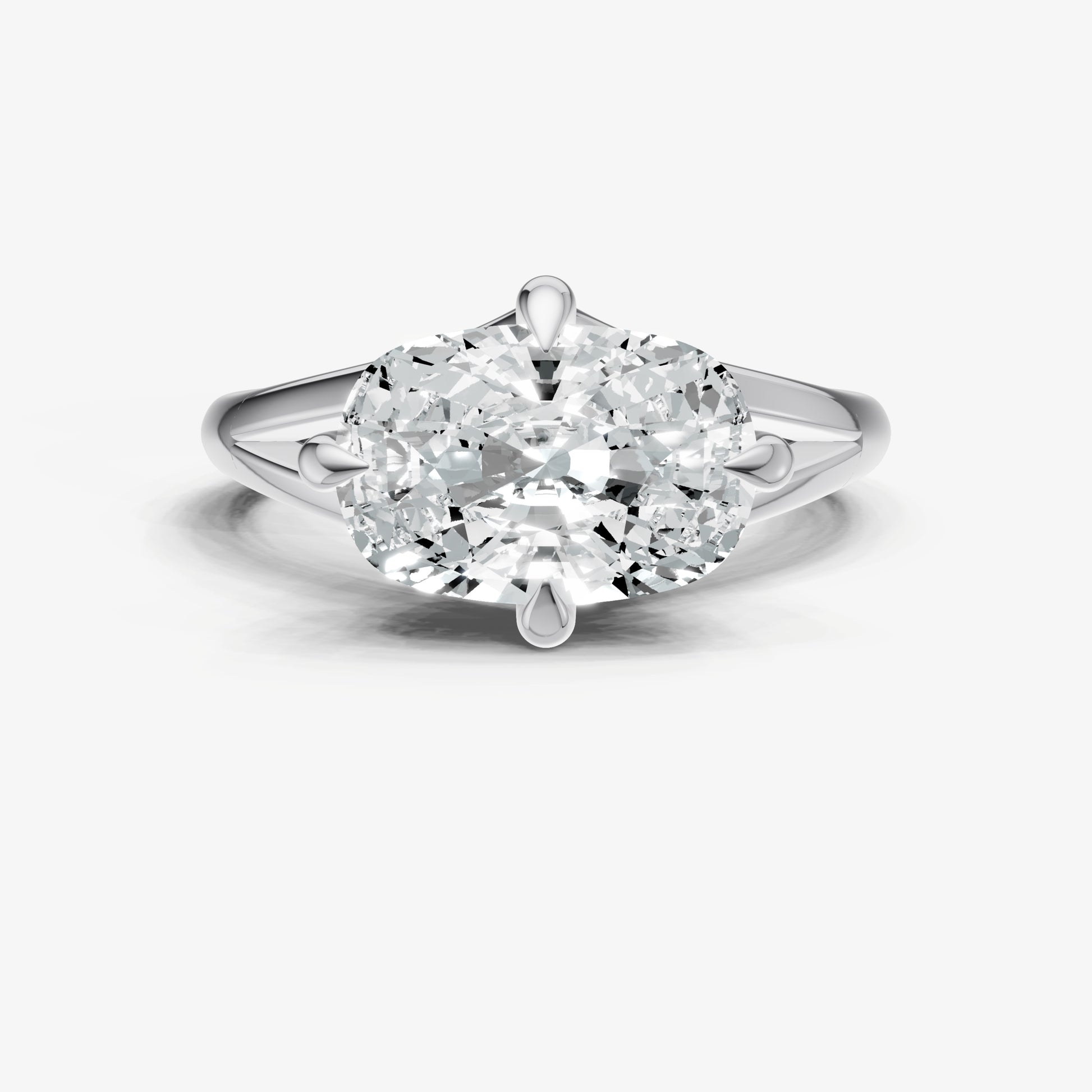 Elongated Cushion Split Band Engagement Ring