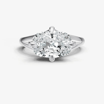 Elongated Cushion Split Band Engagement Ring