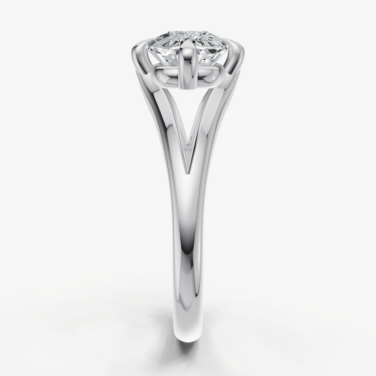 Elongated Cushion Split Band Engagement Ring