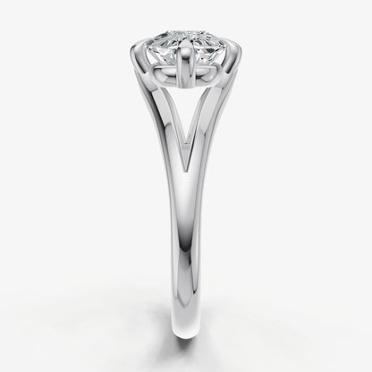 Elongated Cushion Split Band Engagement Ring