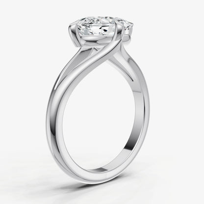 Elongated Cushion Split Band Engagement Ring