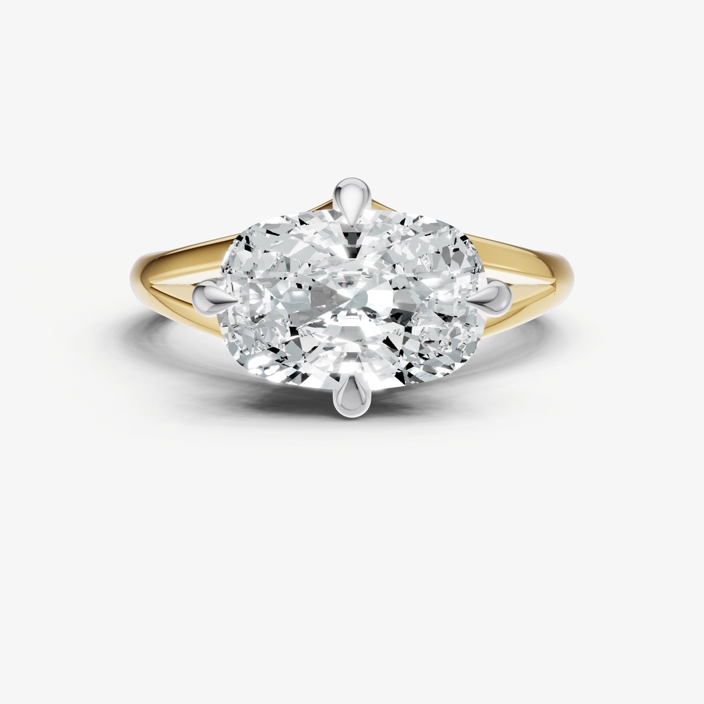 Elongated Cushion Split Band Engagement Ring