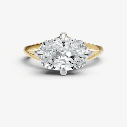 Elongated Cushion Split Band Engagement Ring