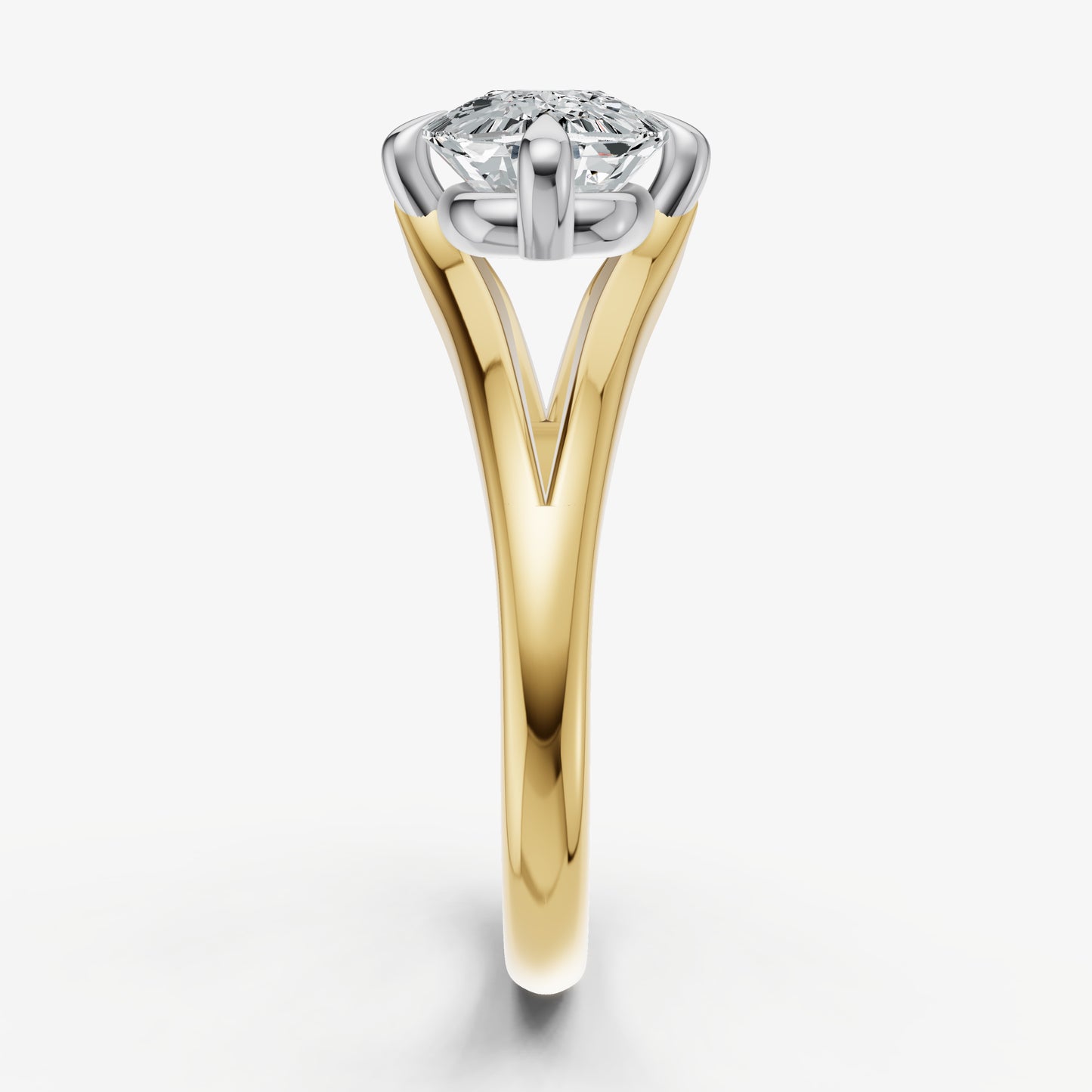 Elongated Cushion Split Band Engagement Ring