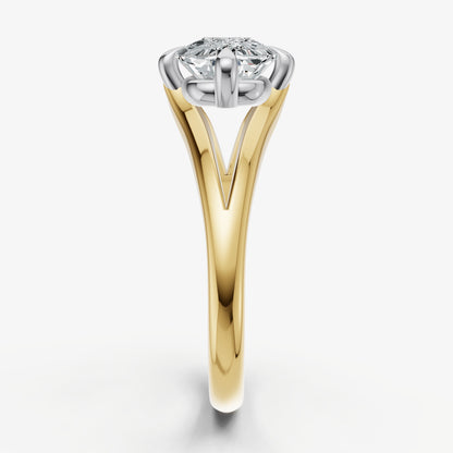 Elongated Cushion Split Band Engagement Ring