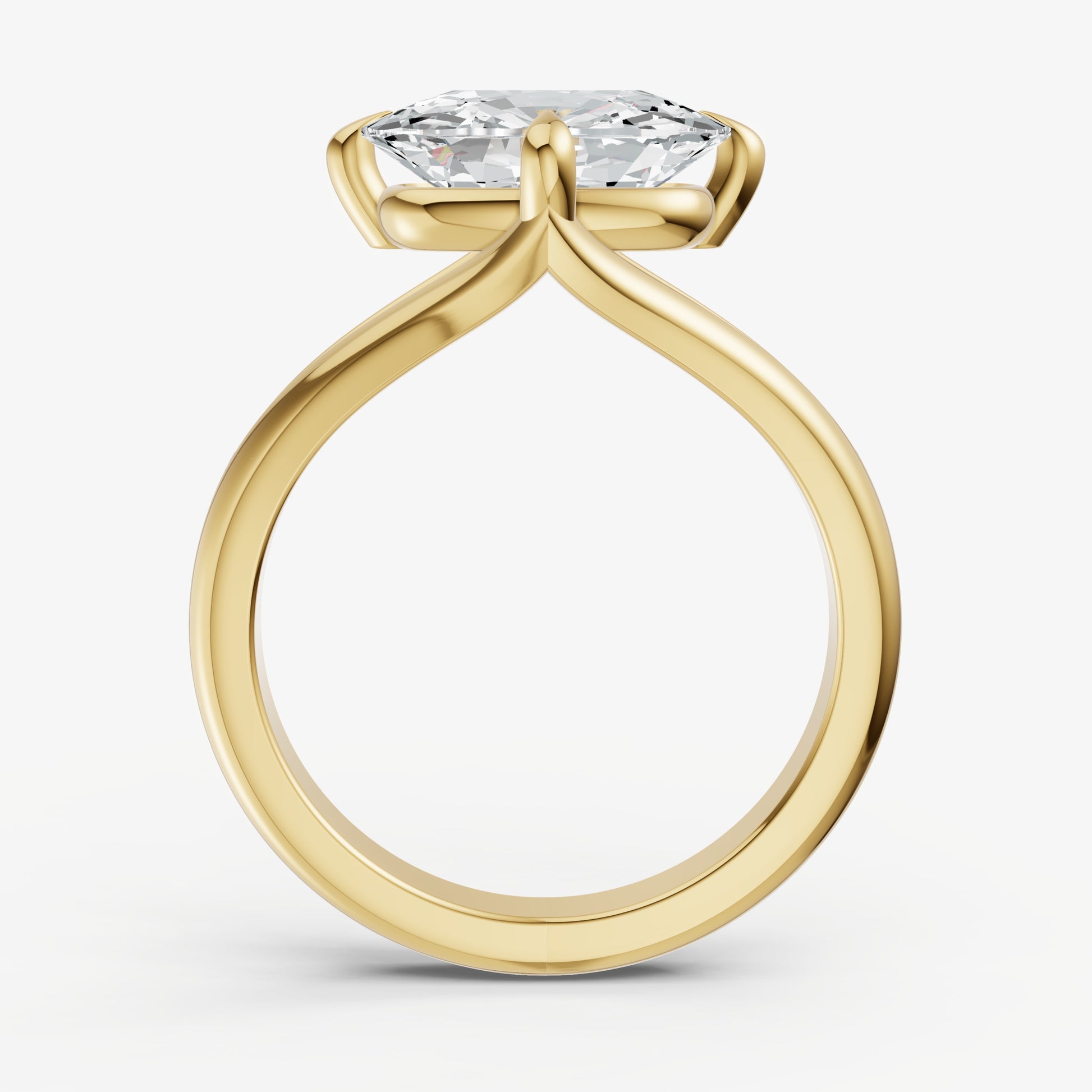Elongated Cushion Split Band Engagement Ring