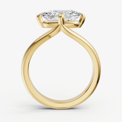 Elongated Cushion Split Band Engagement Ring