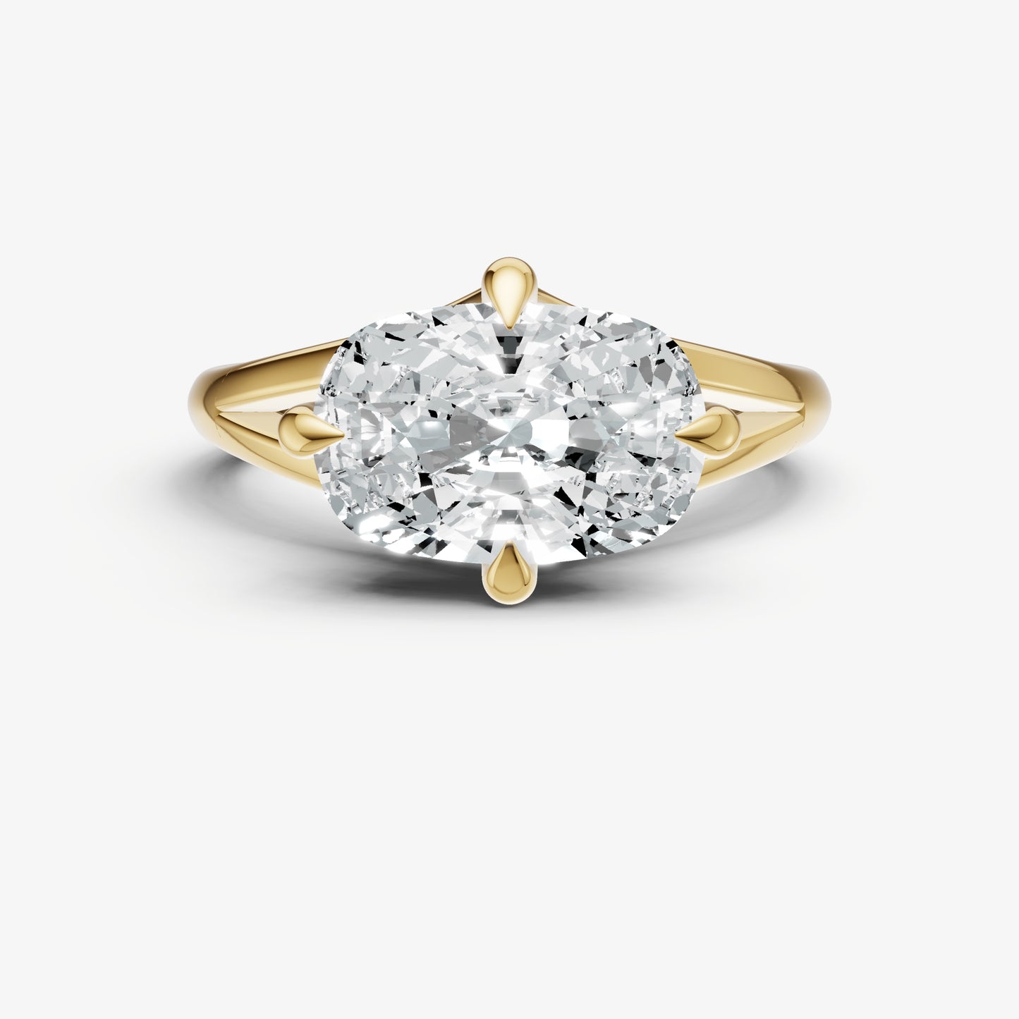 Elongated Cushion Split Band Engagement Ring