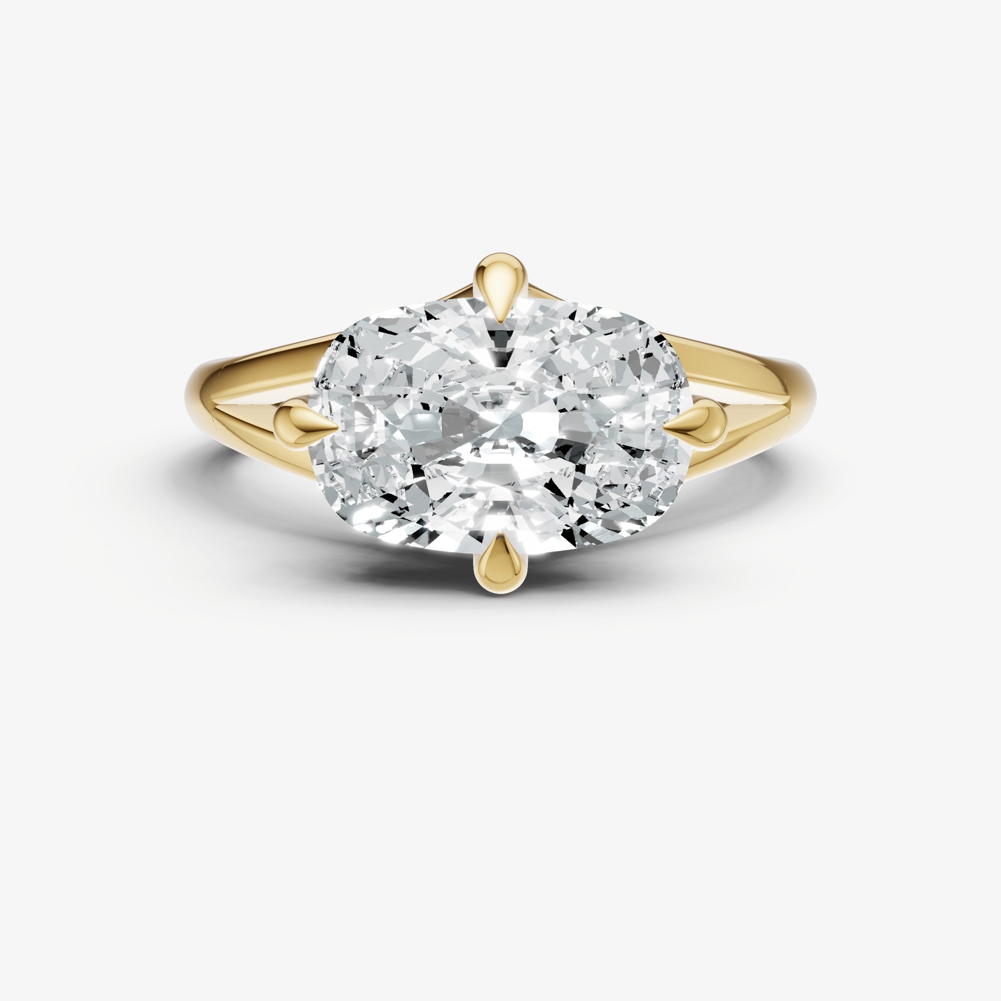 Elongated Cushion Split Band Engagement Ring