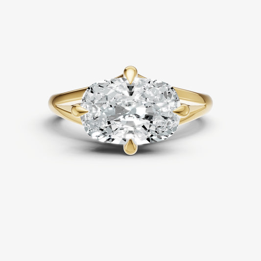 Elongated Cushion Split Band Engagement Ring