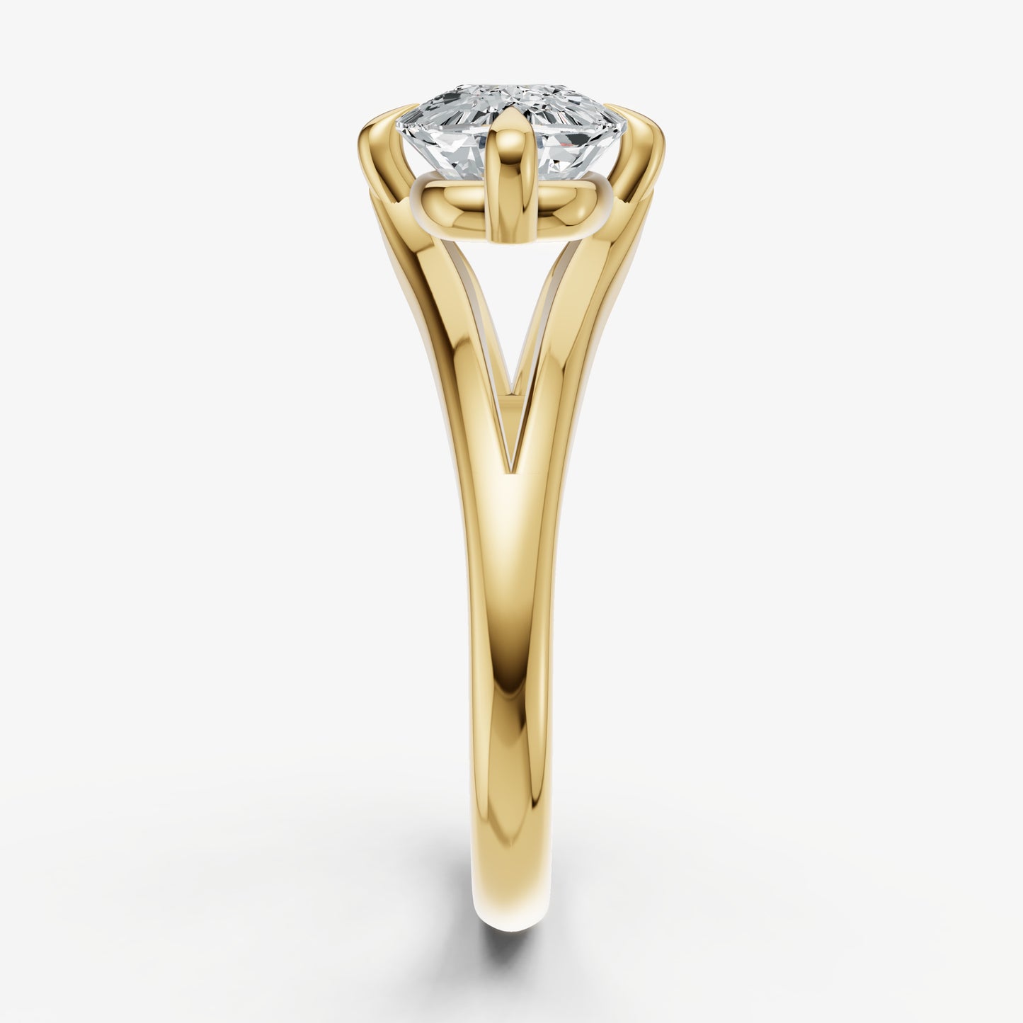 Elongated Cushion Split Band Engagement Ring