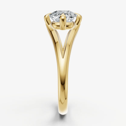 Elongated Cushion Split Band Engagement Ring