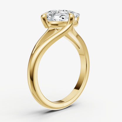 Elongated Cushion Split Band Engagement Ring