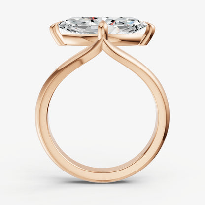 Marquise Split Band Engagement Ring