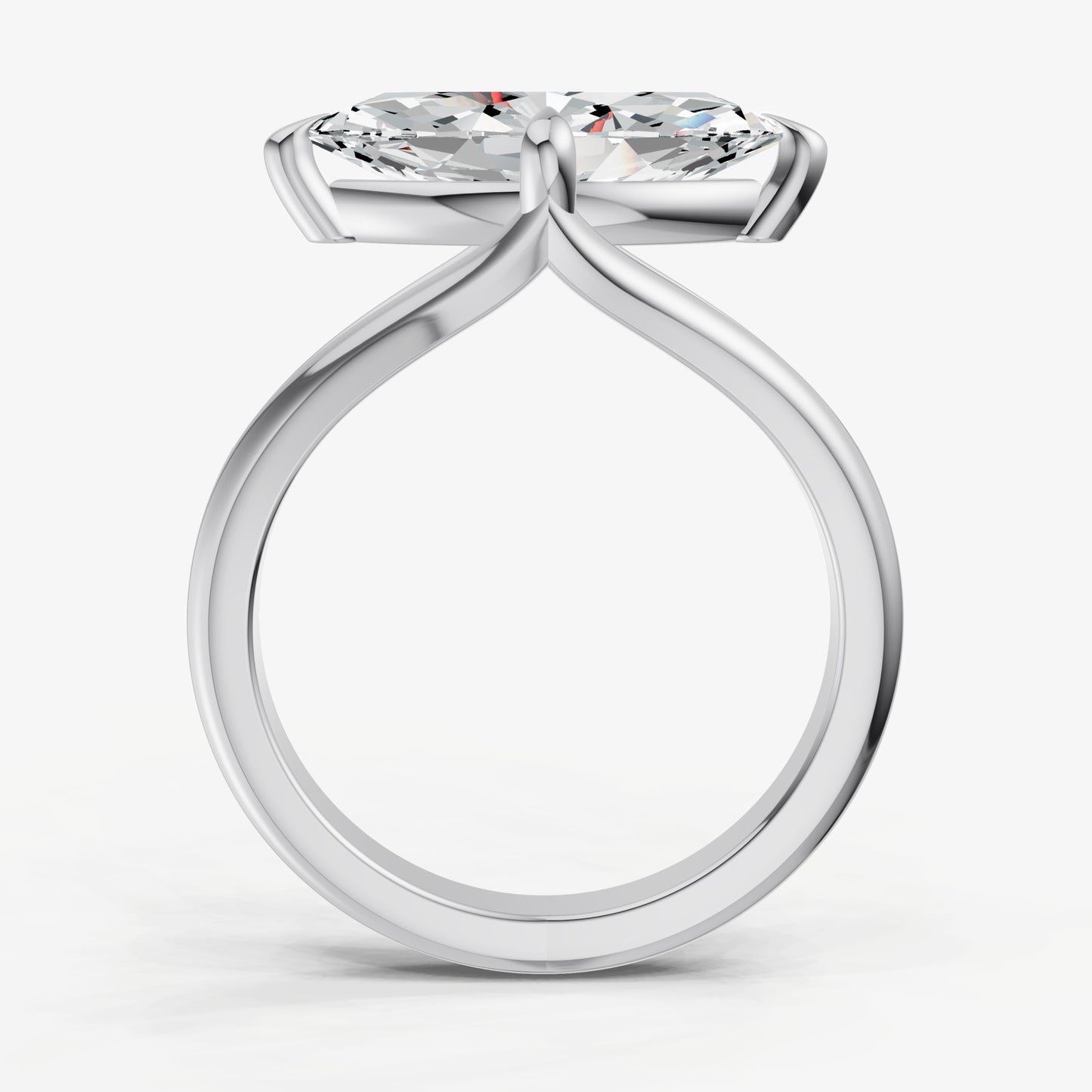 Marquise Split Band Engagement Ring