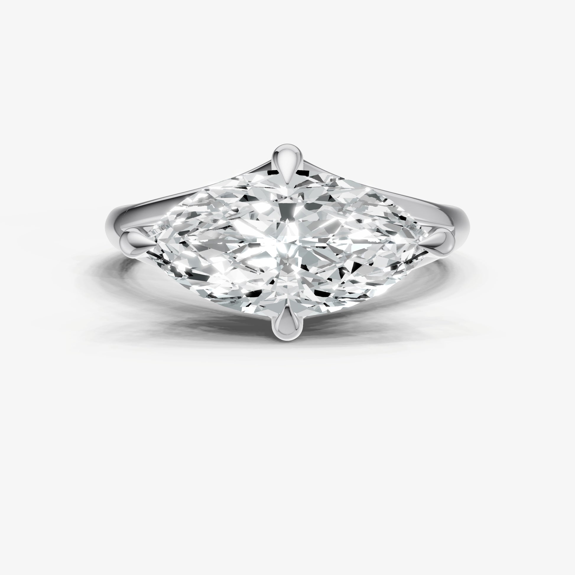 Marquise Split Band Engagement Ring