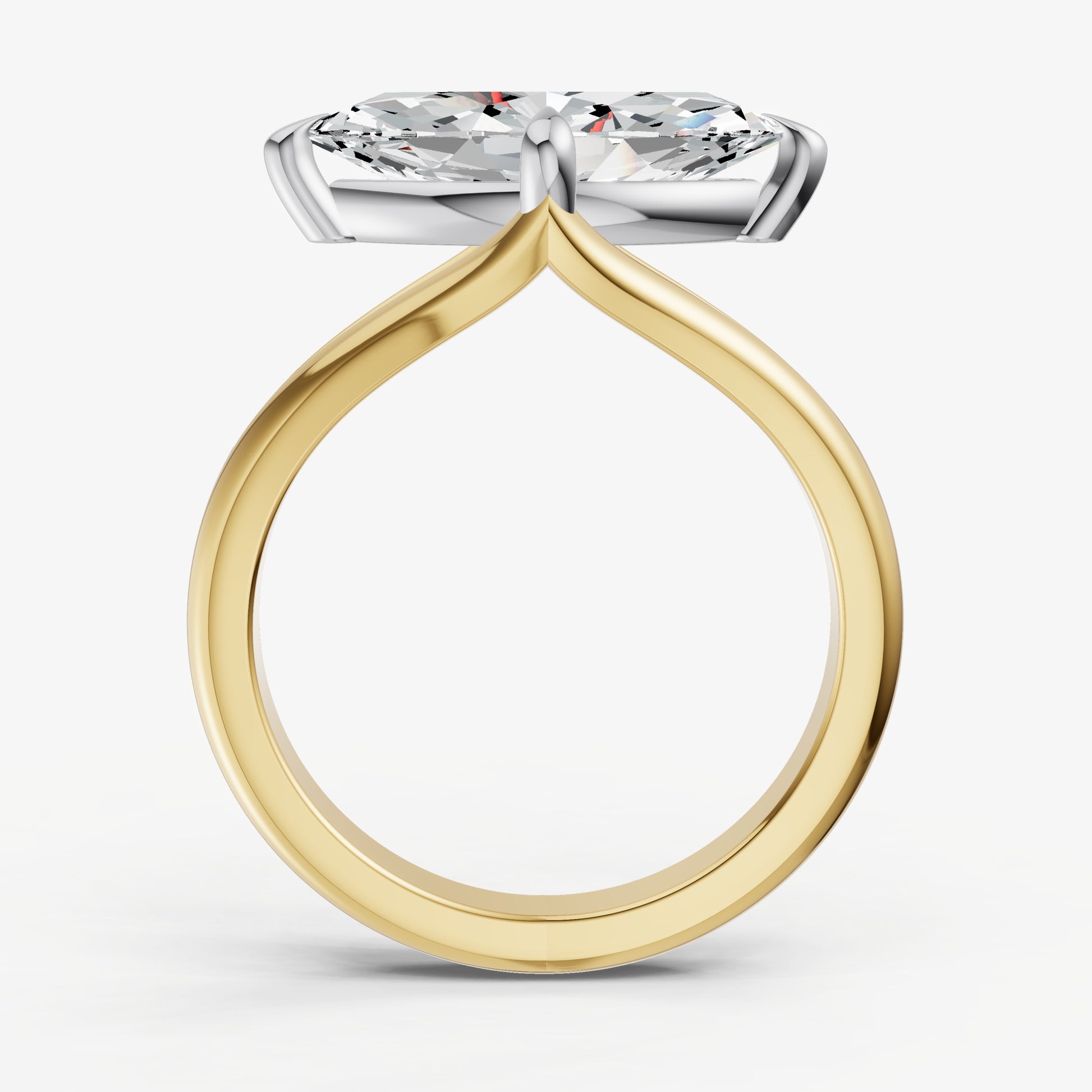 Marquise Split Band Engagement Ring