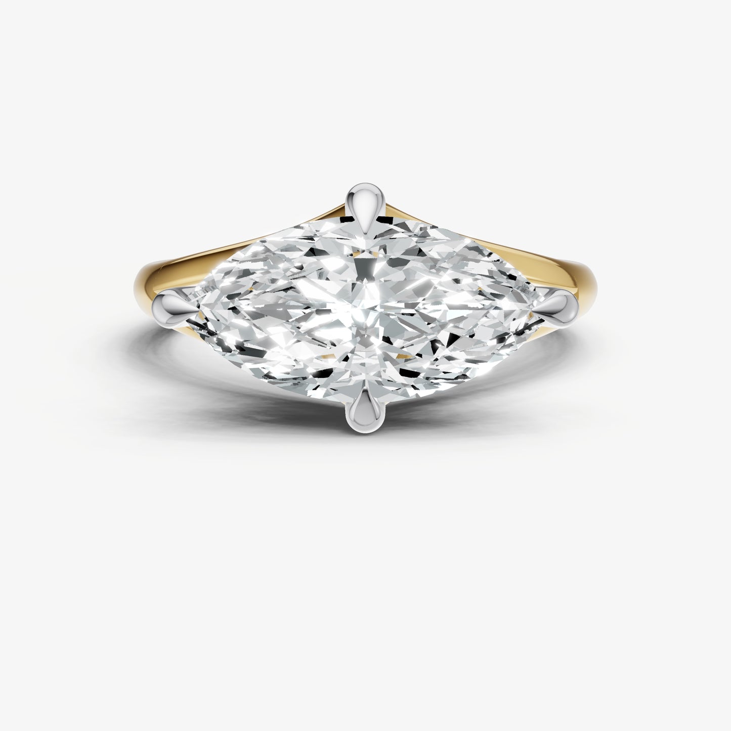 Marquise Split Band Engagement Ring