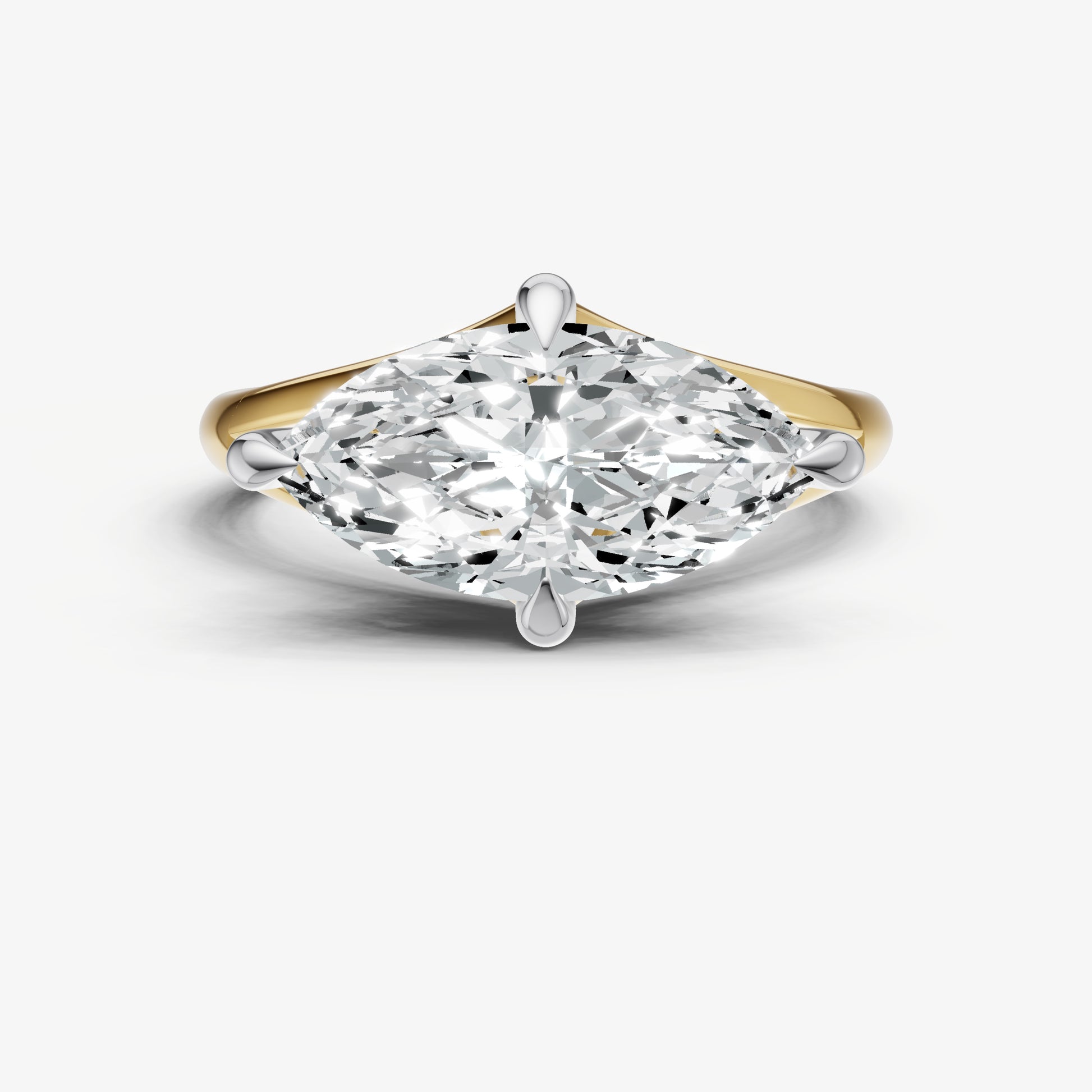 Marquise Split Band Engagement Ring