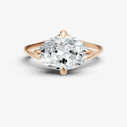 Oval Split Band Engagement Ring