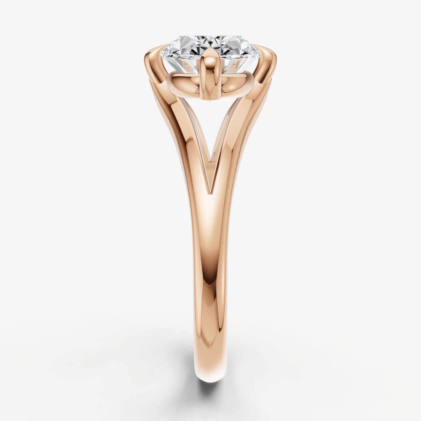 Oval Split Band Engagement Ring
