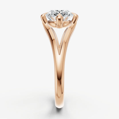 Oval Split Band Engagement Ring
