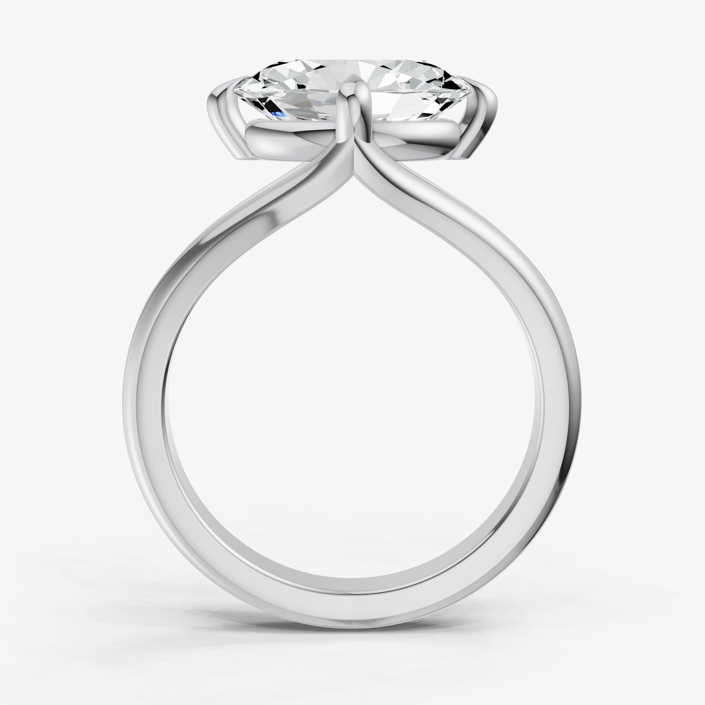 Oval Split Band Engagement Ring